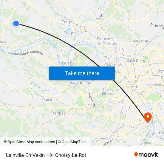 Lainville-En-Vexin to Choisy-Le-Roi map