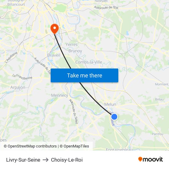 Livry-Sur-Seine to Choisy-Le-Roi map