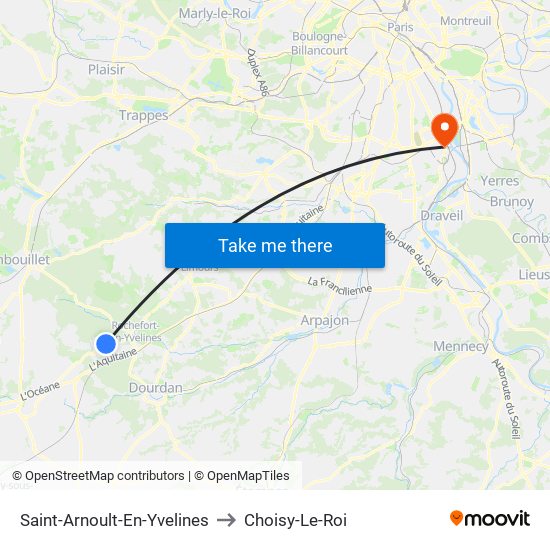 Saint-Arnoult-En-Yvelines to Choisy-Le-Roi map