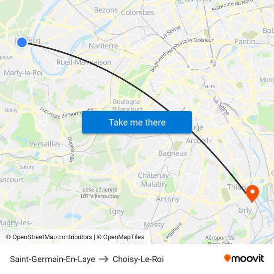 Saint-Germain-En-Laye to Choisy-Le-Roi map