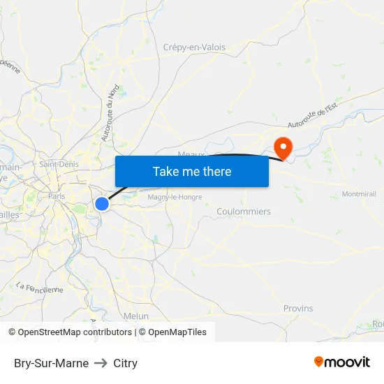Bry-Sur-Marne to Citry map