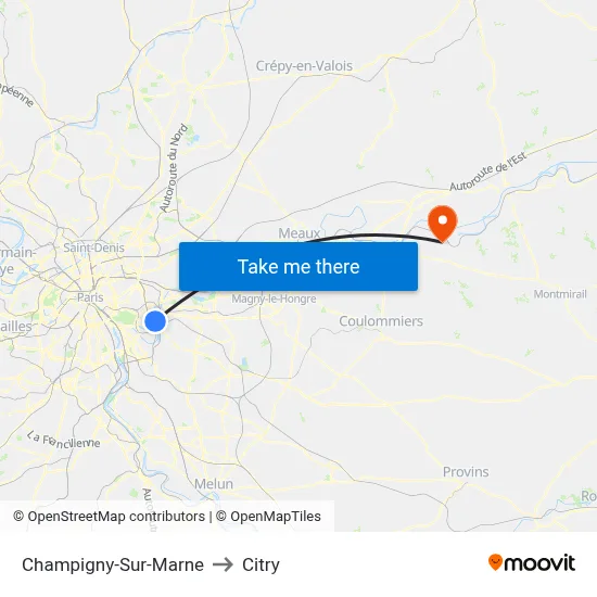 Champigny-Sur-Marne to Citry map