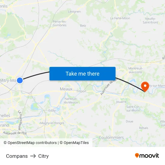 Compans to Citry map