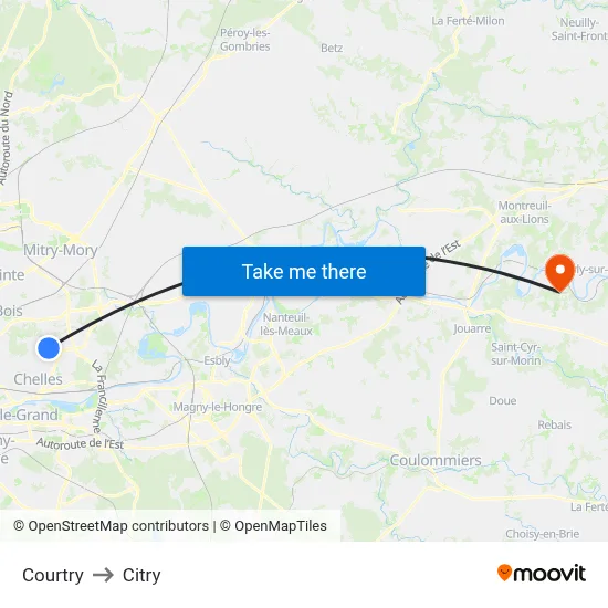 Courtry to Citry map