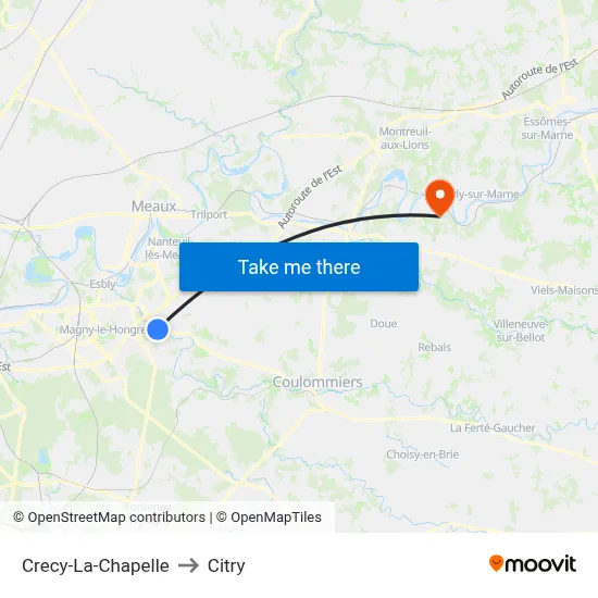 Crecy-La-Chapelle to Citry map