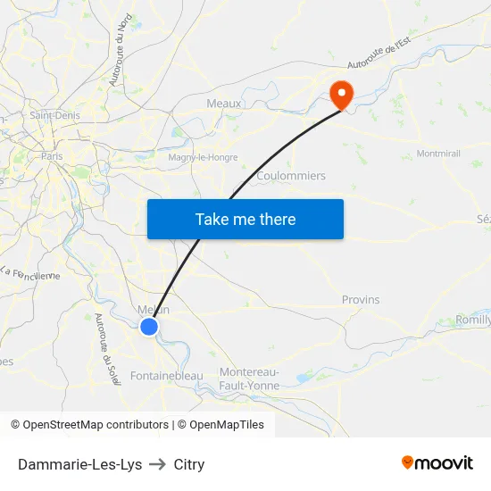 Dammarie-Les-Lys to Citry map