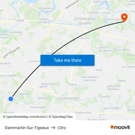 Dammartin-Sur-Tigeaux to Citry map