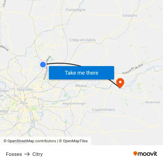 Fosses to Citry map