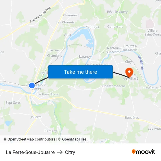 La Ferte-Sous-Jouarre to Citry map
