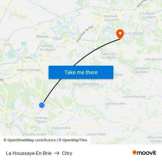 La Houssaye-En-Brie to Citry map