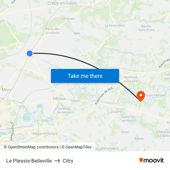 Le Plessis-Belleville to Citry map