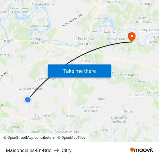 Maisoncelles-En-Brie to Citry map