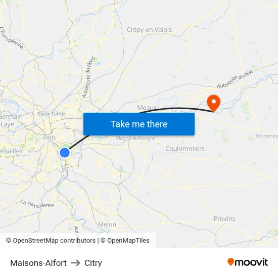 Maisons-Alfort to Citry map