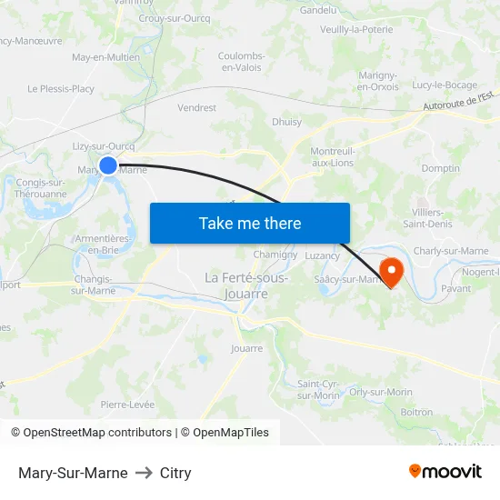 Mary-Sur-Marne to Citry map