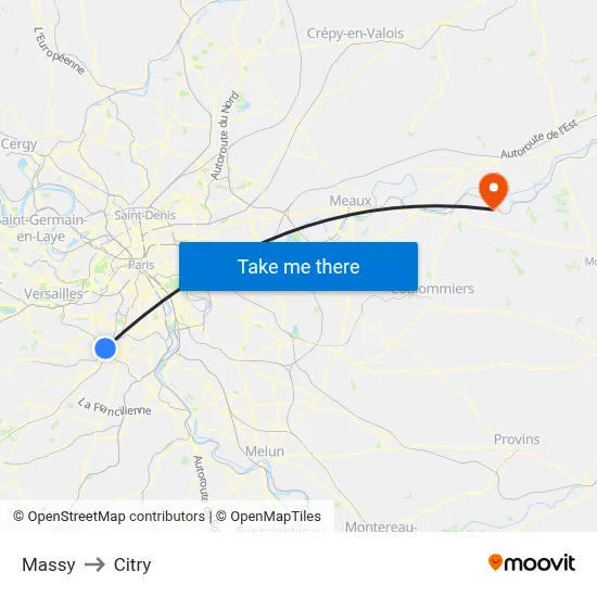 Massy to Citry map