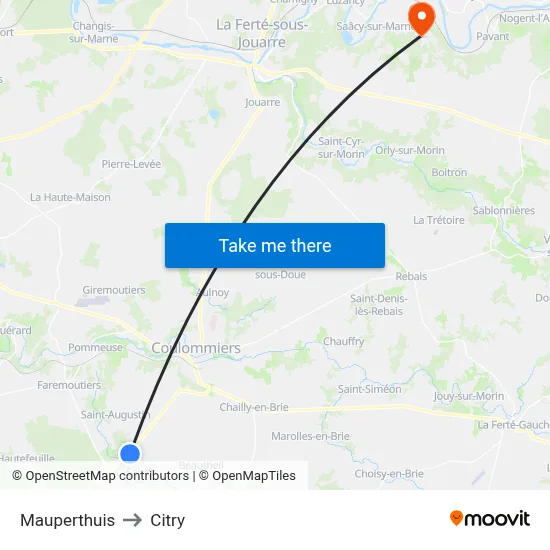 Mauperthuis to Citry map