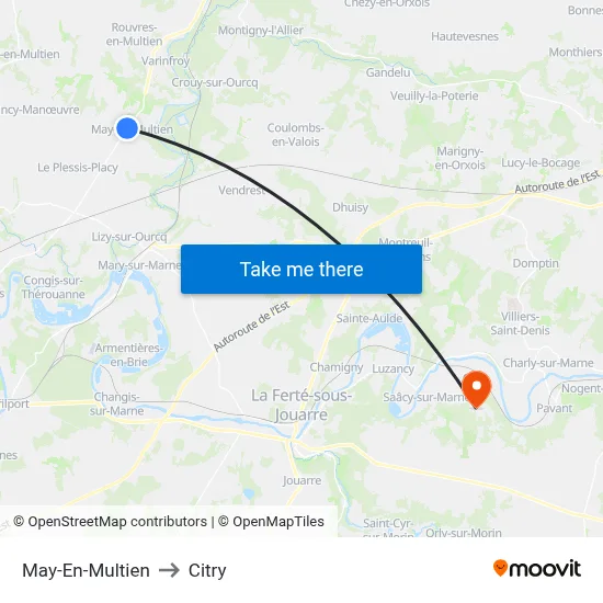 May-En-Multien to Citry map