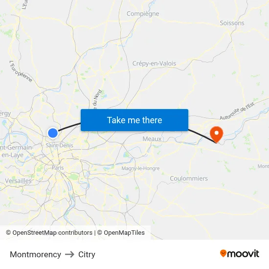 Montmorency to Citry map
