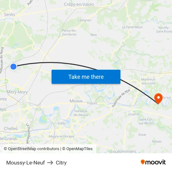 Moussy-Le-Neuf to Citry map