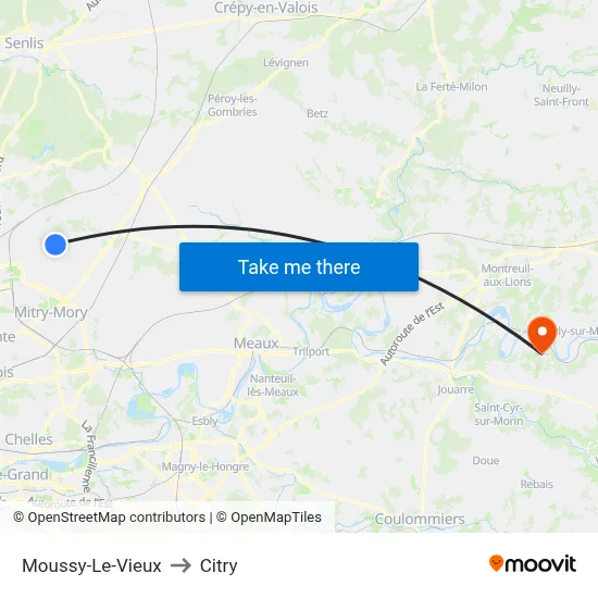 Moussy-Le-Vieux to Citry map