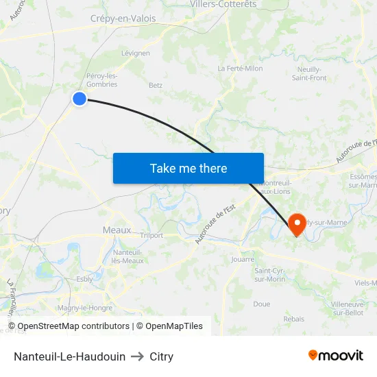 Nanteuil-Le-Haudouin to Citry map