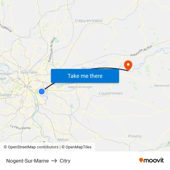 Nogent-Sur-Marne to Citry map