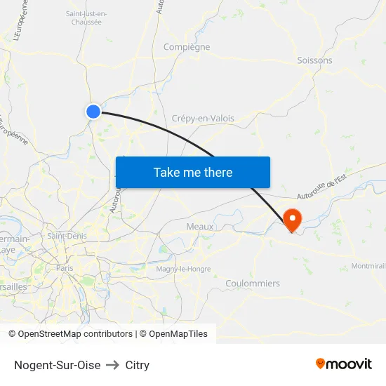 Nogent-Sur-Oise to Citry map