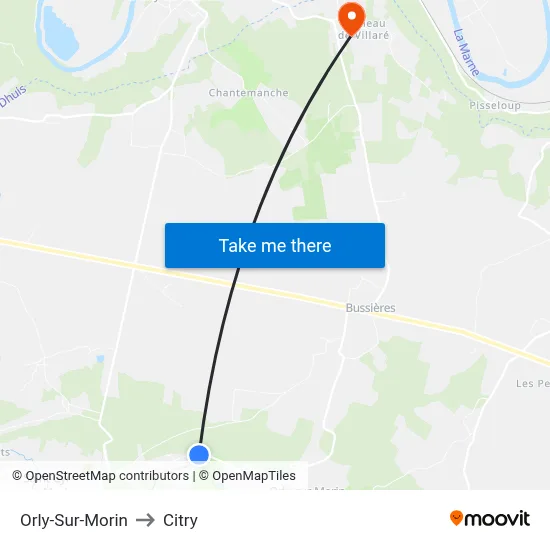 Orly-Sur-Morin to Citry map