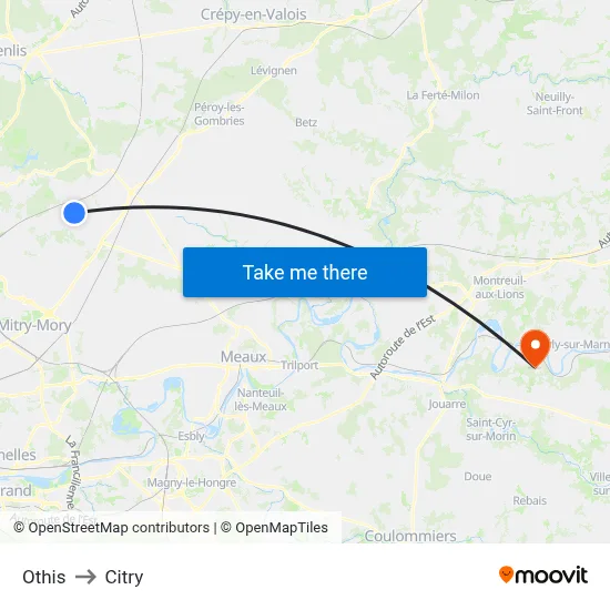 Othis to Citry map