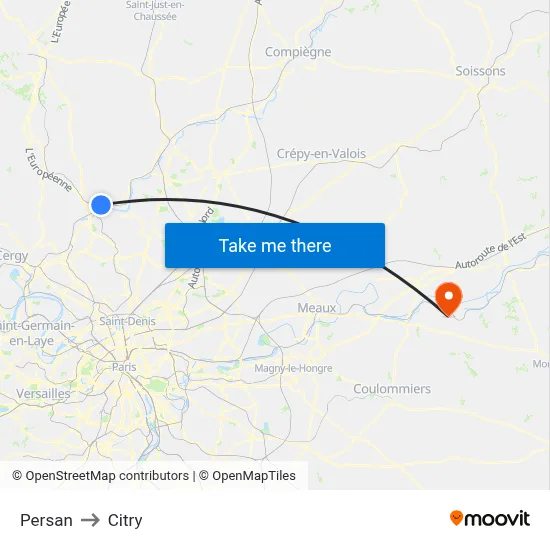 Persan to Citry map