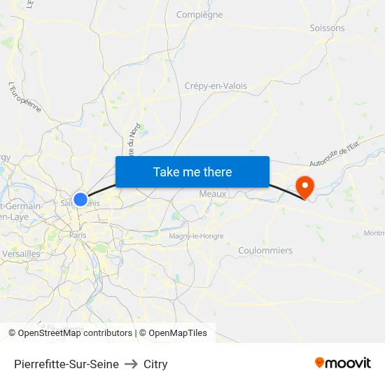 Pierrefitte-Sur-Seine to Citry map
