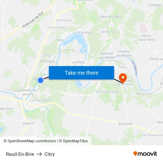 Reuil-En-Brie to Citry map