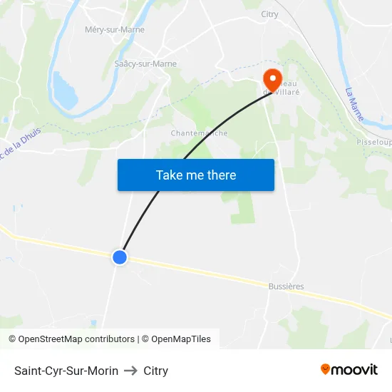 Saint-Cyr-Sur-Morin to Citry map