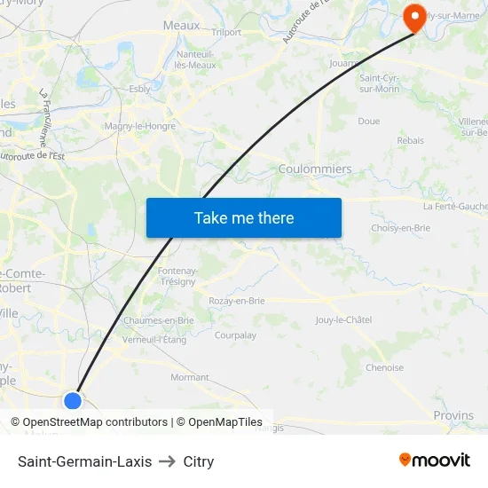 Saint-Germain-Laxis to Citry map