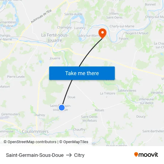 Saint-Germain-Sous-Doue to Citry map