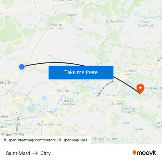 Saint-Mard to Citry map
