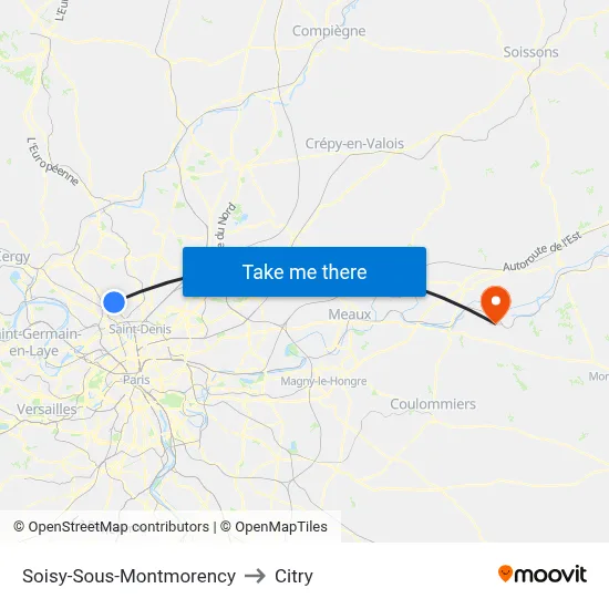 Soisy-Sous-Montmorency to Citry map