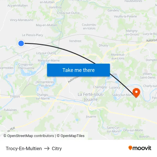 Trocy-En-Multien to Citry map