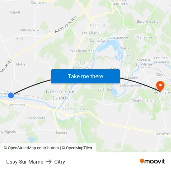 Ussy-Sur-Marne to Citry map