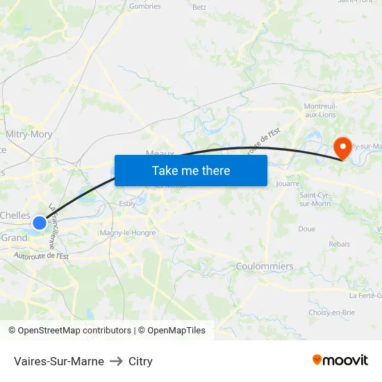 Vaires-Sur-Marne to Citry map