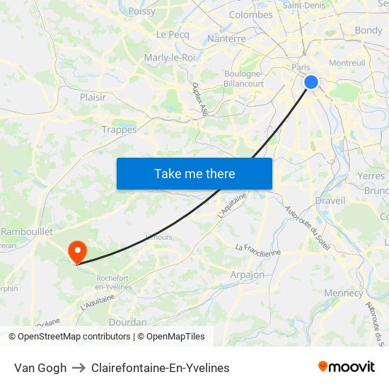 Van Gogh to Clairefontaine-En-Yvelines map