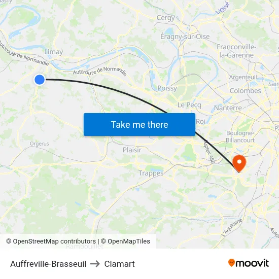 Auffreville-Brasseuil to Clamart map