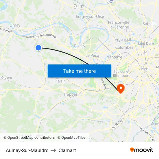 Aulnay-Sur-Mauldre to Clamart map
