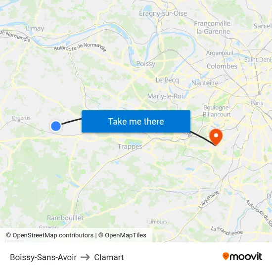 Boissy-Sans-Avoir to Clamart map