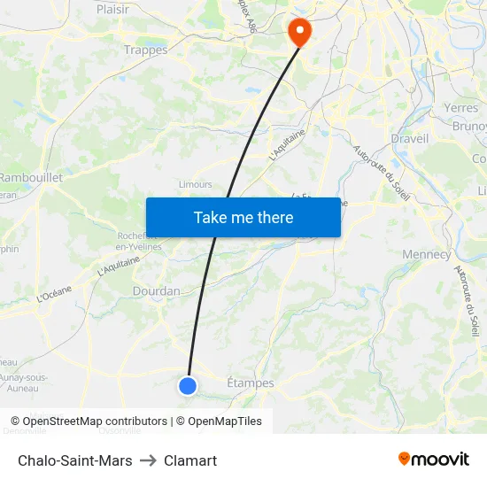 Chalo-Saint-Mars to Clamart map