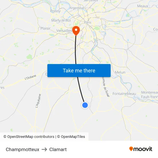 Champmotteux to Clamart map