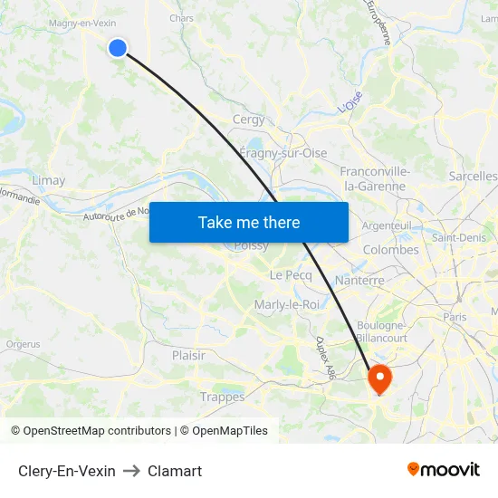 Clery-En-Vexin to Clamart map