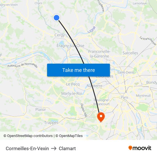 Cormeilles-En-Vexin to Clamart map