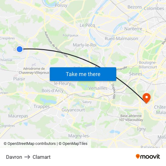 Davron to Clamart map