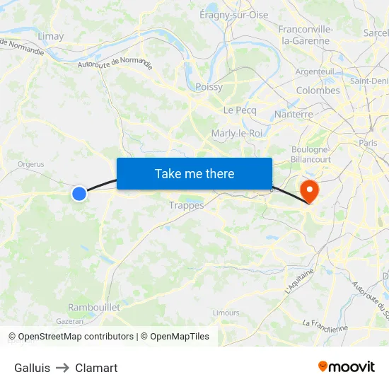 Galluis to Clamart map